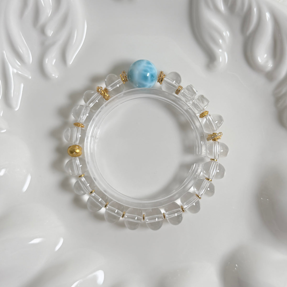 「Santorini」海紋石&白水晶