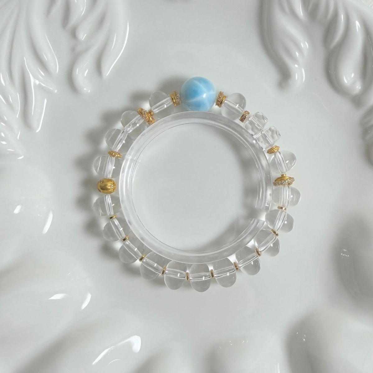 「Santorini」海紋石&白水晶